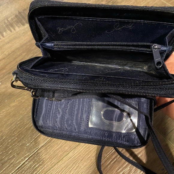 Vera Bradley navy blue cross body wristlet EUC - Picture 6 of 6